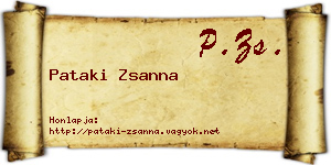 Pataki Zsanna névjegykártya